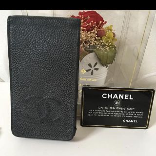 シャネル(CHANEL)のCHANEL i phoneケース 黒キャビアスキン シャネル(iPhoneケース)