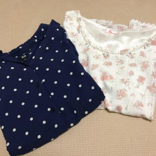 ユニクロ(UNIQLO)の半袖　ブラウス　セット　レディース トップス(Tシャツ(半袖/袖なし))