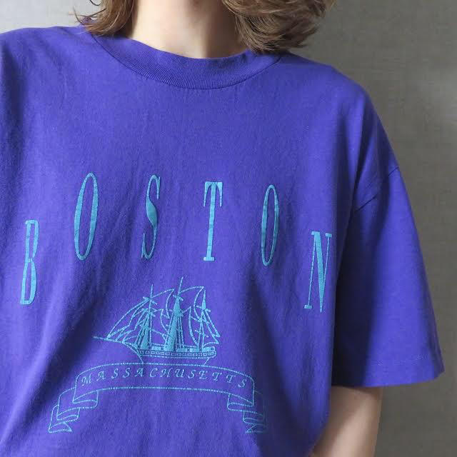 Santa Monica(サンタモニカ)の90s ヘインズ BOSTON カレッジTシャツ USA製 古着女子 レディースのトップス(Tシャツ(半袖/袖なし))の商品写真