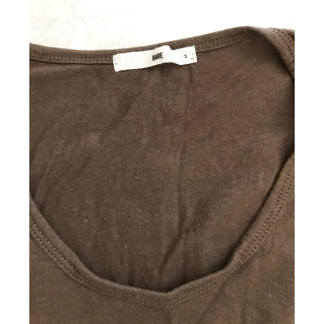 HARE(ハレ)の新品　HARE ブラウン　Sサイズ　ロングUネック メンズのトップス(Tシャツ/カットソー(七分/長袖))の商品写真