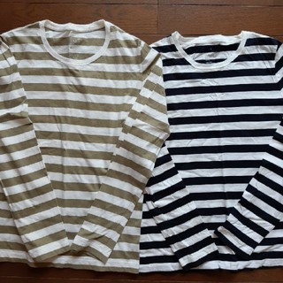 ムジルシリョウヒン(MUJI (無印良品))の無印良品 レディース ボーダー Tシャツ 2枚セット(Tシャツ(長袖/七分))