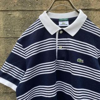 LACOSTE - 90's LACOSTE ボーダー ポロシャツ 古着コーデ ゆるだぼの