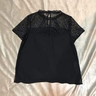 ザラ(ZARA)の未使用♡ ZARA ブラックレース　トップス(カットソー(半袖/袖なし))