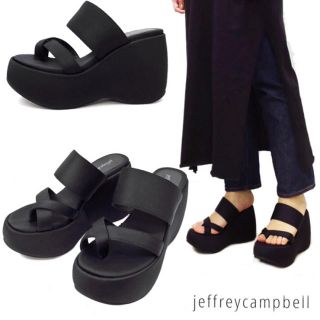 ジェフリーキャンベル(JEFFREY CAMPBELL)のjeffreycampbellジェフリーキャンベル/厚底サンダル/黒/スポサン(サンダル)