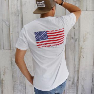 ディーゼル(DIESEL)のカリフォルニア系☆アメリカンフラッグバックプリントTシャツ　S ロンハーマン(Tシャツ/カットソー(半袖/袖なし))