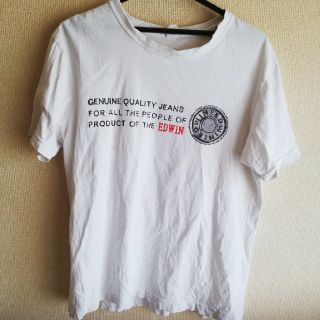 エドウィン(EDWIN)のエドウィン　半袖　白　EDWIN　Uネック　プリントTシャツ(Tシャツ/カットソー(半袖/袖なし))