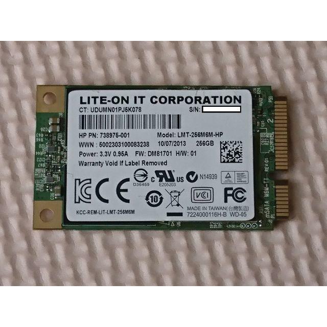 LITE-ON LMT-256M6M 256GB mSATA接続SSD　品