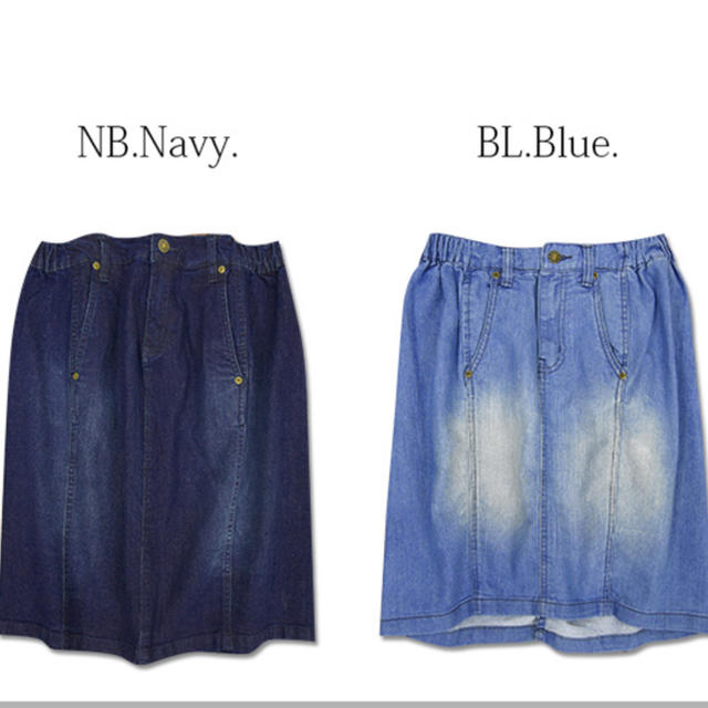 新品！ウォッシュデニムミディアムスカート レディースのスカート(ひざ丈スカート)の商品写真