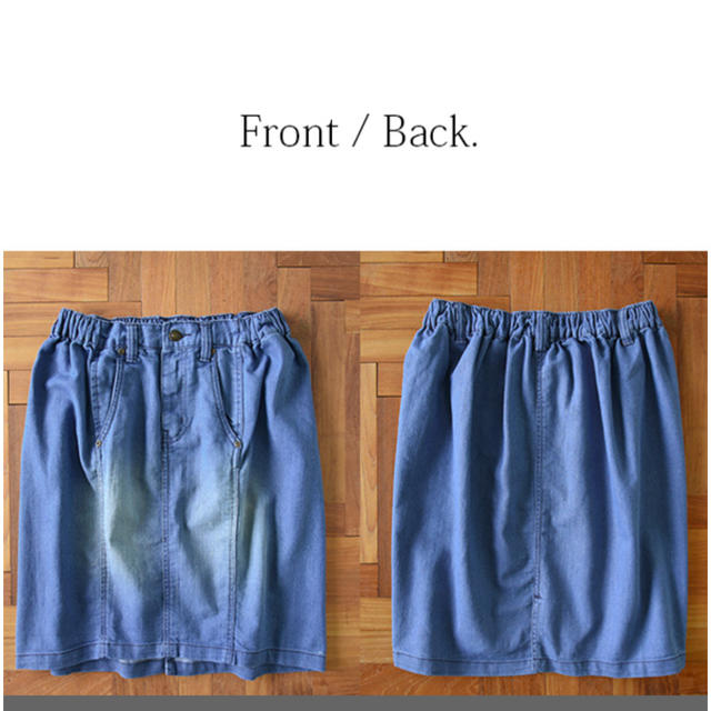 新品！ウォッシュデニムミディアムスカート レディースのスカート(ひざ丈スカート)の商品写真