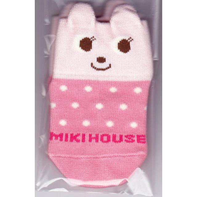 mikihouse(ミキハウス)の新品★未使用11-13滑り止め付うさこ お顔ローカットソックス 赤ちゃん子供靴下 キッズ/ベビー/マタニティのこども用ファッション小物(靴下/タイツ)の商品写真