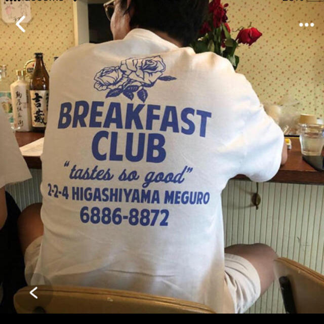 白のみ BREAKFAST  CLUB TOKYO Tシャツ Mサイズ