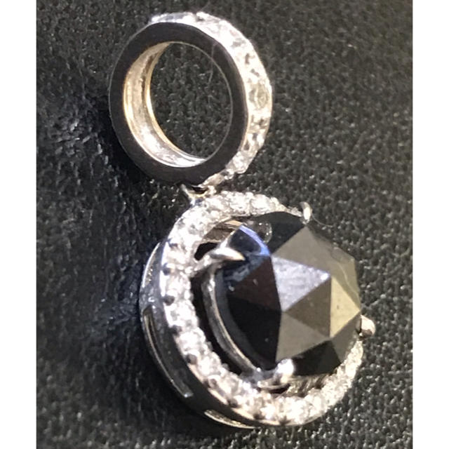 JEWELRY TSUTSUMI(ジュエリーツツミ)の14金ホワイトゴールド K14WG 大粒ブラックダイヤモンド ペンダント 14K レディースのアクセサリー(ネックレス)の商品写真
