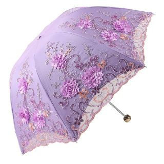 【ミキ様お取り置き9/3まで】花柄刺繍が美しい雨天兼傘 【746】(傘)