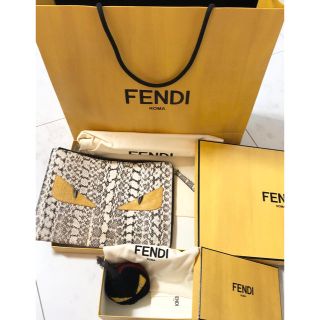 フェンディ(FENDI)のレア　美品　FENDI モンスター　パイソン　クラッチバッグセット(セカンドバッグ/クラッチバッグ)