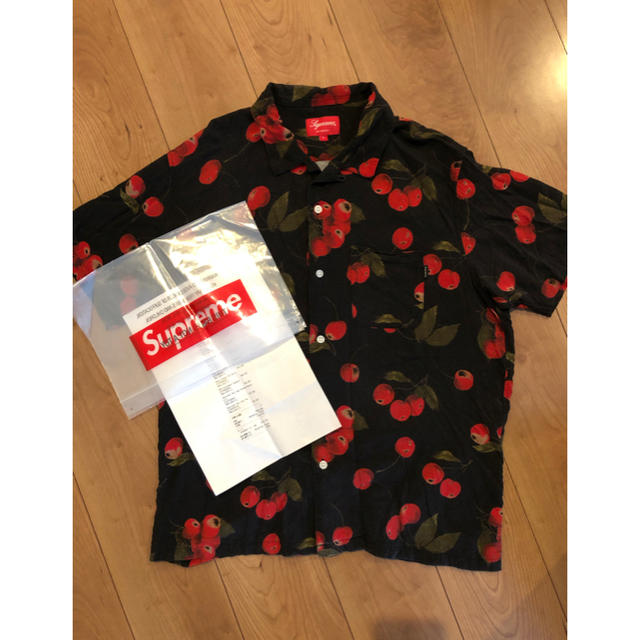 シャツSupreme Cherry Rayon Shirt Black チェリー L