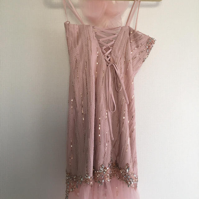 キャバ チュールロングドレス ピンク レディースのフォーマル/ドレス(ロングドレス)の商品写真
