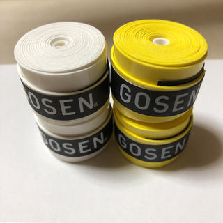 ゴーセン(GOSEN)のGOSENグリップテープ 白と黄 各2個 計4個(バドミントン)