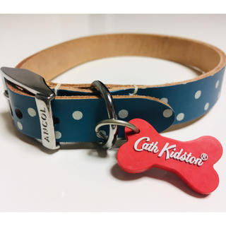 キャスキッドソン(Cath Kidston)の日本未発売 本革Cath Kidstonキャスキッドソン 犬 首輪リードセット(犬)