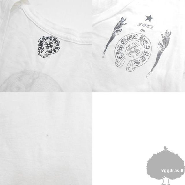 Chrome Hearts(クロムハーツ)のYGG★正規本物 クロムハーツ Vネック Tシャツ 白 スカル FOTI レディースのトップス(Tシャツ(半袖/袖なし))の商品写真