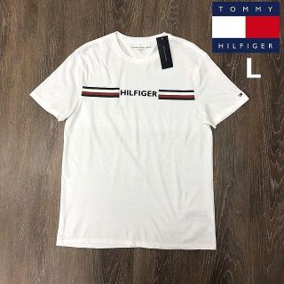 トミーヒルフィガー(TOMMY HILFIGER)のトミーヒルフィガー 半袖 Tシャツ ラバー ラインロゴ(L)白 181214(Tシャツ/カットソー(半袖/袖なし))