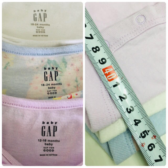 babyGAP(ベビーギャップ)のGAP ロンパース3枚セット キッズ/ベビー/マタニティのベビー服(~85cm)(ロンパース)の商品写真