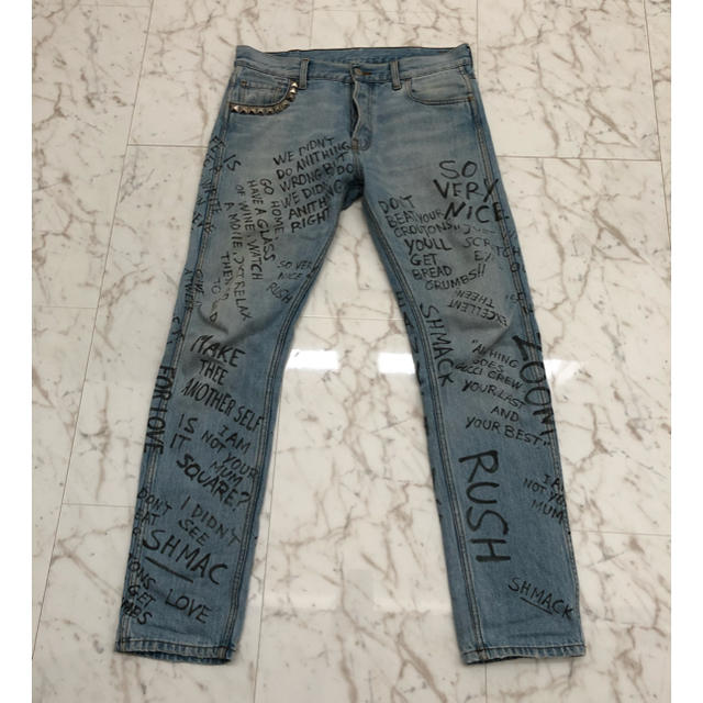正規激安 17ss gucci - Gucci printed jeans punk chlorine デニム/ジーンズ