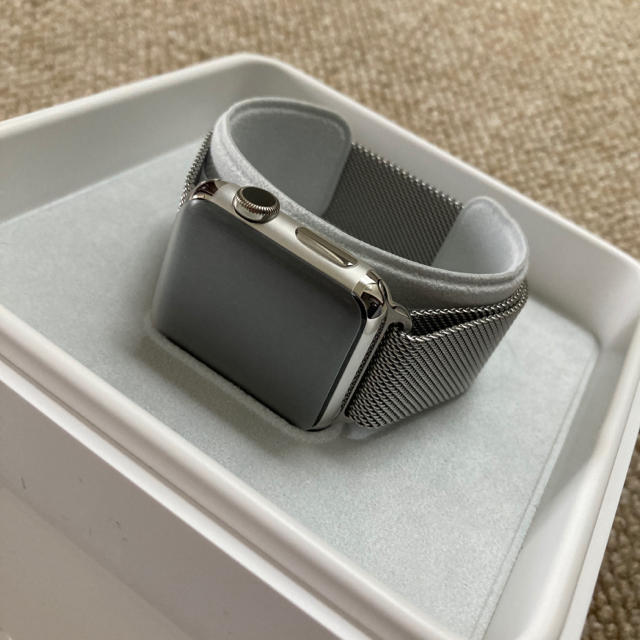 未使用 APPLE WATCH 38mm ステンレス ミラネーゼループ