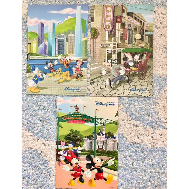 Disney(ディズニー)の香港ディズニーランド限定！ポストカード3枚セット インテリア/住まい/日用品の文房具(その他)の商品写真