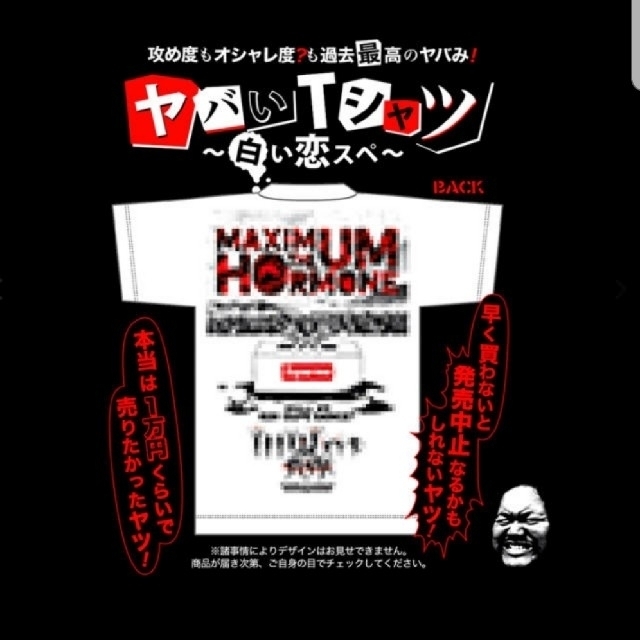 ROLLING CRADLE(ローリングクレイドル)の☆新品・未使用☆　ホルモン　ヤバいTシャツ　～白い恋スペ～　Lサイズ エンタメ/ホビーのタレントグッズ(ミュージシャン)の商品写真