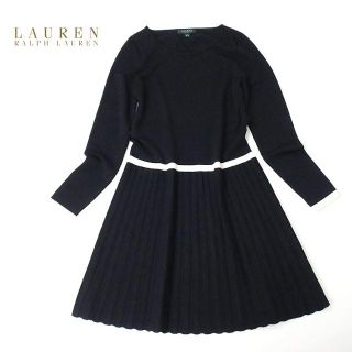 ラルフローレン(Ralph Lauren)のLAUREN DERSS プリーツスカート ストレッチニットワンピース(ひざ丈ワンピース)