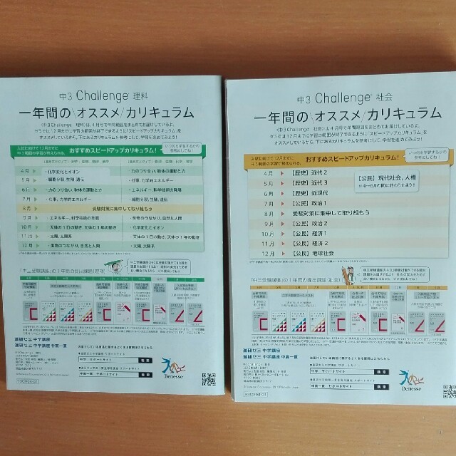 新品　中3 チャレンジ　理科·社会　2019年　年間活用 エンタメ/ホビーの本(語学/参考書)の商品写真