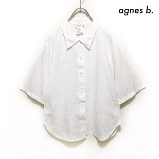 アニエスベー(agnes b.)のagnes b. アニエスベー★半袖リネンシャツ ホワイト 白(シャツ/ブラウス(半袖/袖なし))