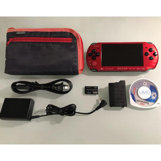 プレイステーションポータブル(PlayStation Portable)のPSP-3000  バリューパック　レッド/ブラック(携帯用ゲーム機本体)