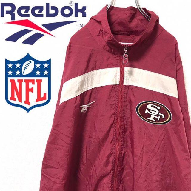 90s リーボック Reebok NFL ナイロン プルオーバー ジャケット 赤