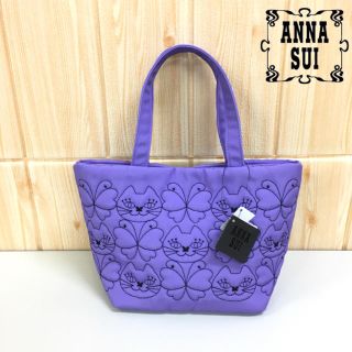 アナスイ(ANNA SUI)の【ANNA SUI】トートバッグ  ミニトート　ネコ　猫　蝶々　紫(トートバッグ)