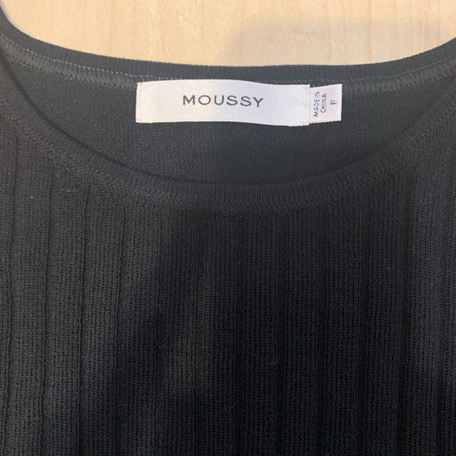 moussy(マウジー)のmoussy ブラック　ノースリーブサマーニット レディースのトップス(カットソー(半袖/袖なし))の商品写真