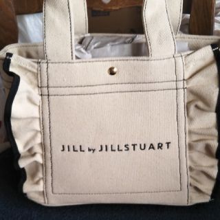 ジルバイジルスチュアート(JILL by JILLSTUART)のフリルキャンバストートホワイト小さいサイズ(トートバッグ)