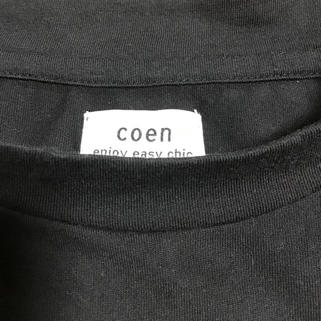 coen(コーエン)のコーエン　レース　Tシャツ　カットソー　黒 レディースのトップス(Tシャツ(半袖/袖なし))の商品写真