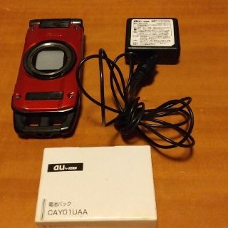 カシオ(CASIO)のG'zone TYPE-X 中古品 レッド(携帯電話本体)