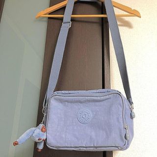 キプリング(kipling)の超美品✨キプリング　ショルダー　バッグ　ライトブルー　ナイロン　シンプル　(ショルダーバッグ)