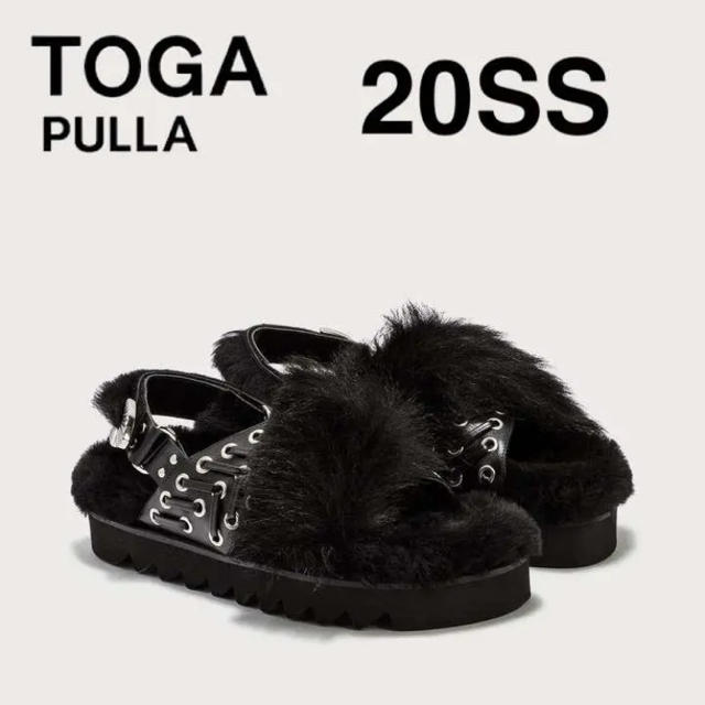 20SS TOGA PULLA ファー パフ スライダー サンダル