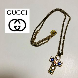 グッチ(Gucci)のGUCCI グッチ　ネックレス　クロスネックレス　ゴールド(ネックレス)