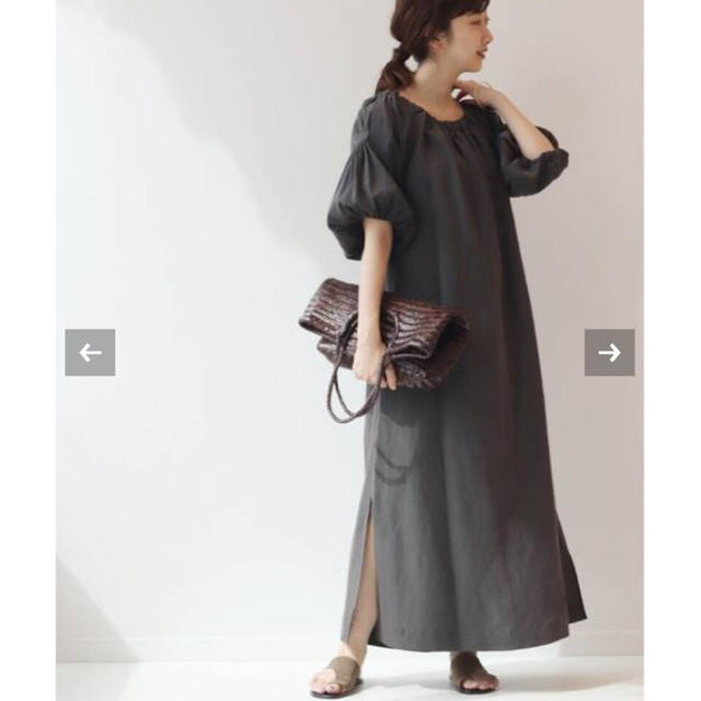 6/24まで！【新品タグ付】Plage シルクアサDRESS グレー サイズ38