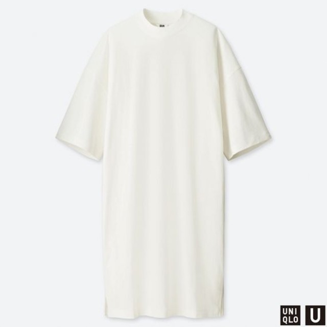 UNIQLO(ユニクロ)のERiNKo様　UNIQLO UオーバーサイズTワンピース（5分袖） レディースのワンピース(ひざ丈ワンピース)の商品写真