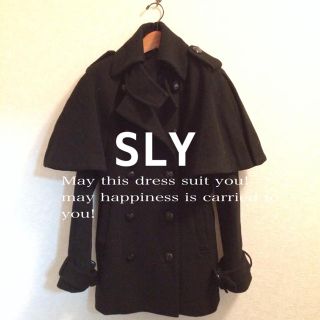 スライ(SLY)のSLYシンプルデザインコート黒★(ロングコート)