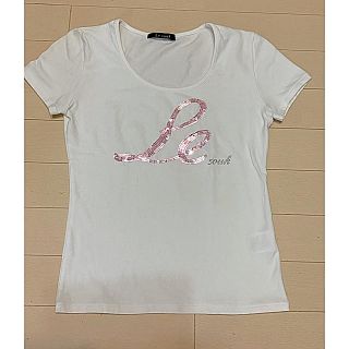 ルスーク(Le souk)のルスーク【美品】ロゴスパンコールTシャツ　美ラインストレッチTシャツ(Tシャツ(半袖/袖なし))