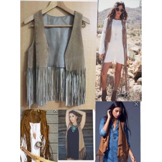 ジャーナルスタンダード(JOURNAL STANDARD)のfringe vest 豚革 ベージュ (ベスト/ジレ)