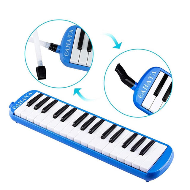 鍵盤ハーモニカ　32鍵　ブルー　(本体＋ケース＋ホース＋唄口) 楽器の鍵盤楽器(その他)の商品写真