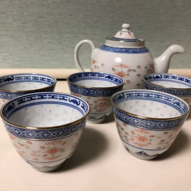 景徳鎮　蛍焼き　茶器セット　未使用