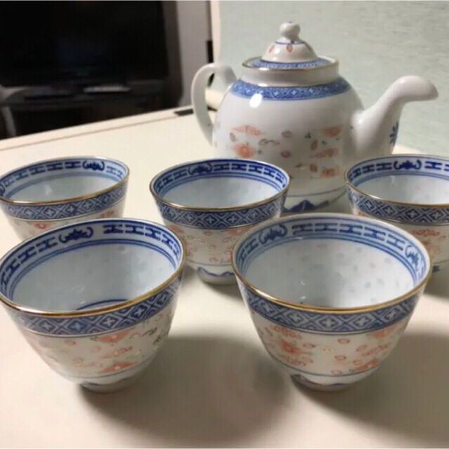 景徳鎮　蛍焼き　茶器セット　未使用